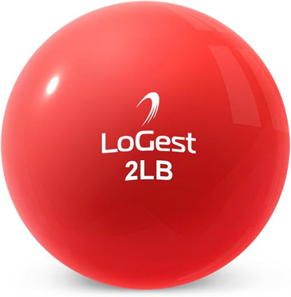 Logest Weighted Toning Exercise Balls Pair - Round Shape Medicine Ball - 1LB 2LB 3LB 4LB 5LB 6LB