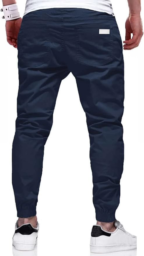 Men Joggers Chino Cargo Pants Hiking Outdoor Recreation Pants Twill Fitness Track Jogging Pants