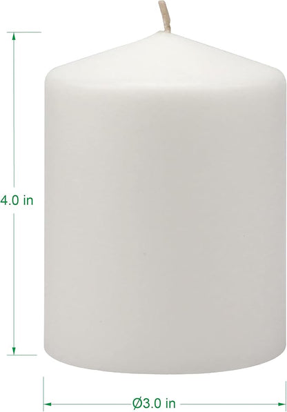 Stonebriar Unscented White Tall Pillar Candles, 35 Hour Burning Candle Pillars, Perfect for Decor