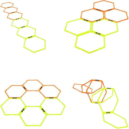 Hex Agility Rings for Speed Training & Agility Footwork Training Speed Hurdles Ladder with Carrying