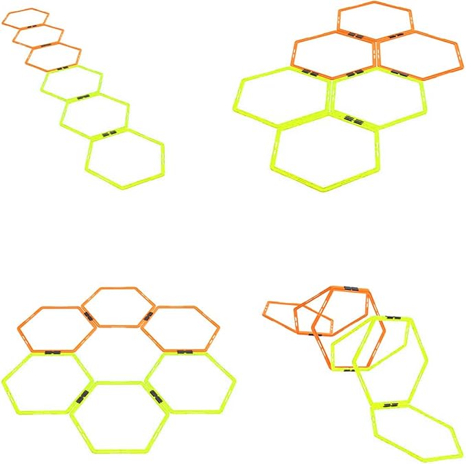 Hex Agility Rings for Speed Training & Agility Footwork Training Speed Hurdles Ladder with Carrying