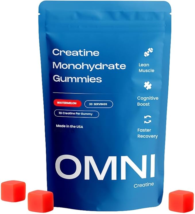 Creatine Monohydrate Gummies - Supports Muscle Growth, Recovery & Brain Function - Convenient &