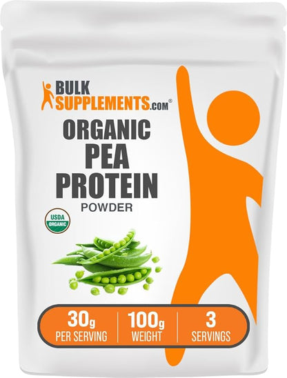 BulkSupplements.com Organic Pea Protein Powder - Plant Based & Vegan Protein Powder - Unflavored &