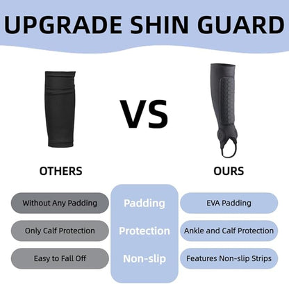 Soccer Shin Guards, Soccer Shin Guard Pads with Calf and Ankle Protection, SoccerProtective