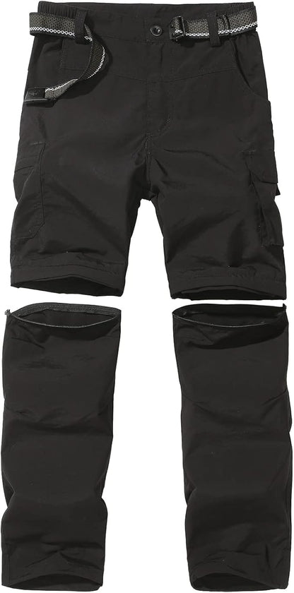 Boy’s Convertible Hiking Pants Lightweight Quick Dry Zip Off Pants for Kids Youth Outdoor UPF 50+