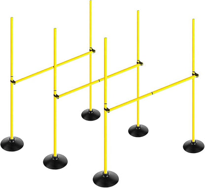 Adjustable Height Agility Hurdle Set Multi-Function Soccer Trainning Pole Set Coaching Sticks with