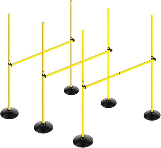 Adjustable Height Agility Hurdle Set Multi-Function Soccer Trainning Pole Set Coaching Sticks with