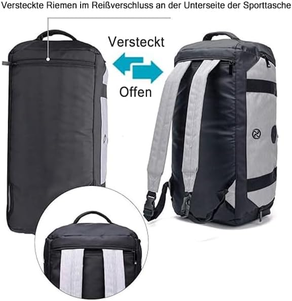Gym Duffle Bag Backpack Waterproof Sports Duffel Bags Travel Weekender Bag for Men Women Overnight