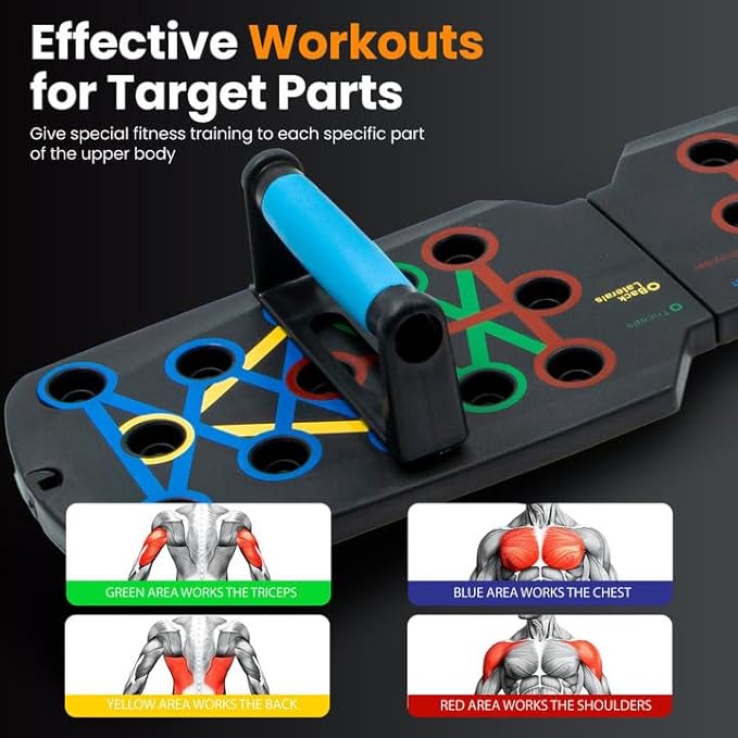 Push Up Board Fitness, Portable Dismountable 17 in 1 Push Up Bar at Home Gym, Multi-functional