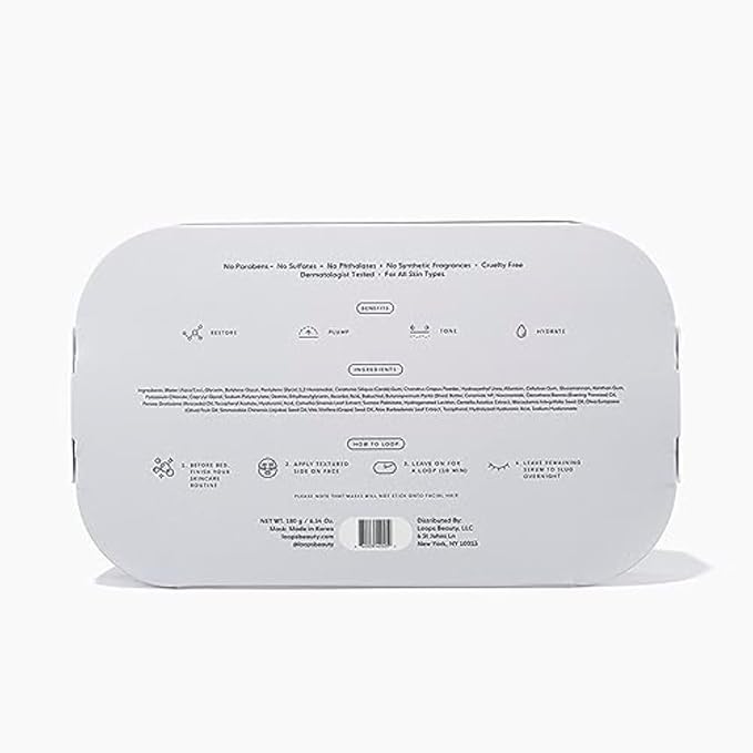 LOOPS DREAM SLEEP - Nighttime Slugging Hydrogel Facial Mask w/Natural Oils, Vitamins, Antioxidants