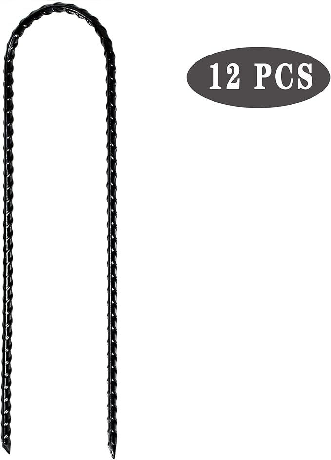 Nigh Coated Rebar Trampoline Wind Stakes Set of 12 Safety Ground Anchors Stakes Extra Heavy Duty
