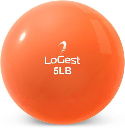 Logest Weighted Toning Exercise Balls Pair - Round Shape Medicine Ball - 1LB 2LB 3LB 4LB 5LB 6LB