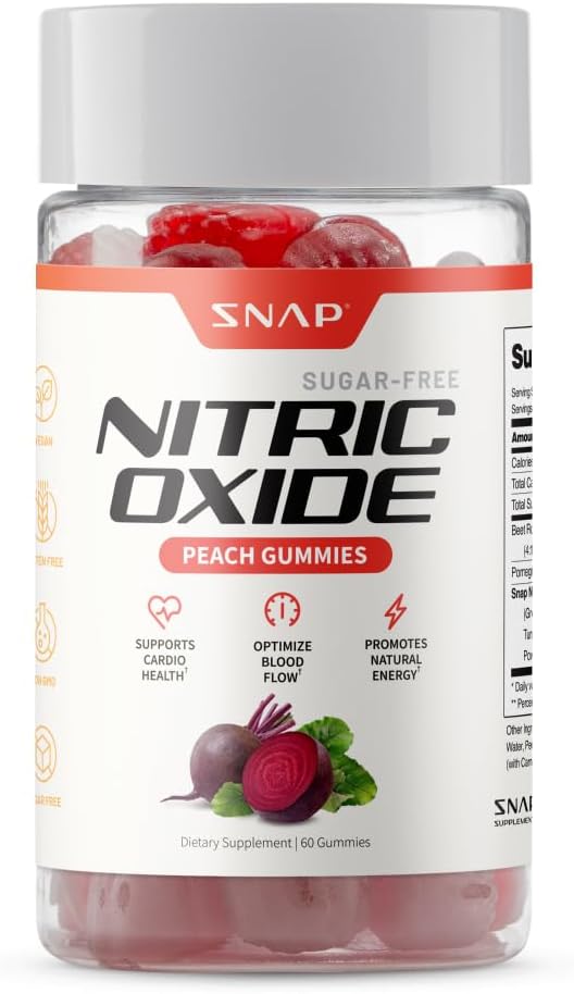 Snap Supplements Beet Root Gummies, Nitric Oxide Supplement with Organic Beets, Vitamins