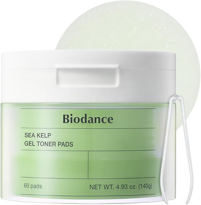 Biodance Sea Kelp Gel Toner Pads, Calming & Soothing for Sensitive Skin, Oil & Sebum Control