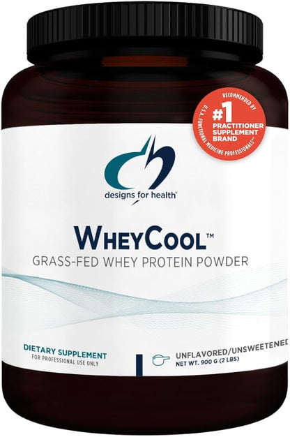 Designs for Health WheyCool - Grass Fed Whey Protein Powder Supplement with 22g Protein, May