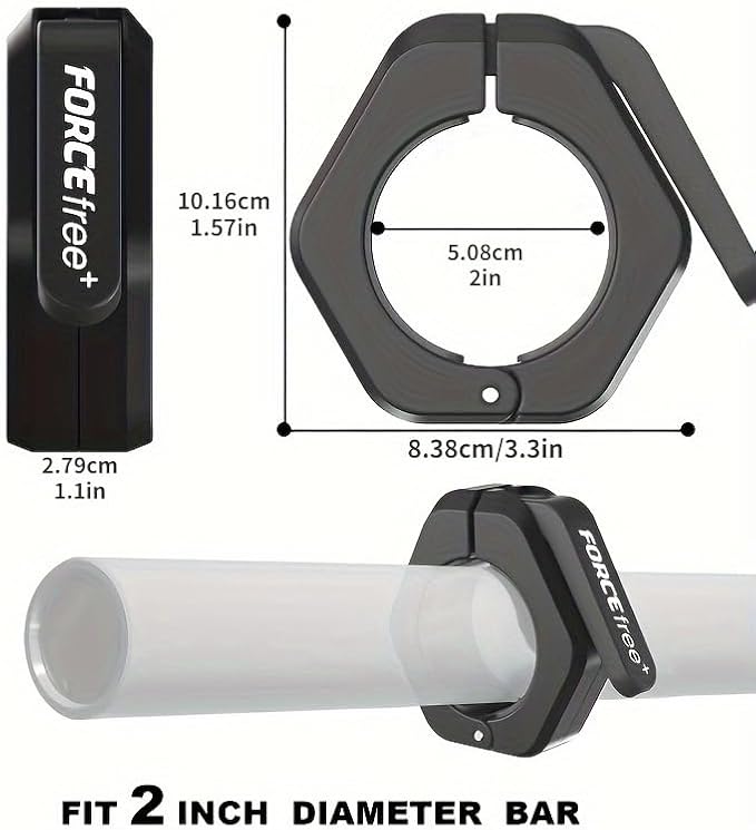 Barbell Clips (Pair), Barbell Clamps, Quick Release Olympic Barbell Clamps with Anti Slip TPR Grip