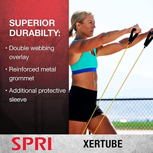 SPRI Xertube Resistance Bands with Handles – All Exercise Cords Sold Separately with Home Gym