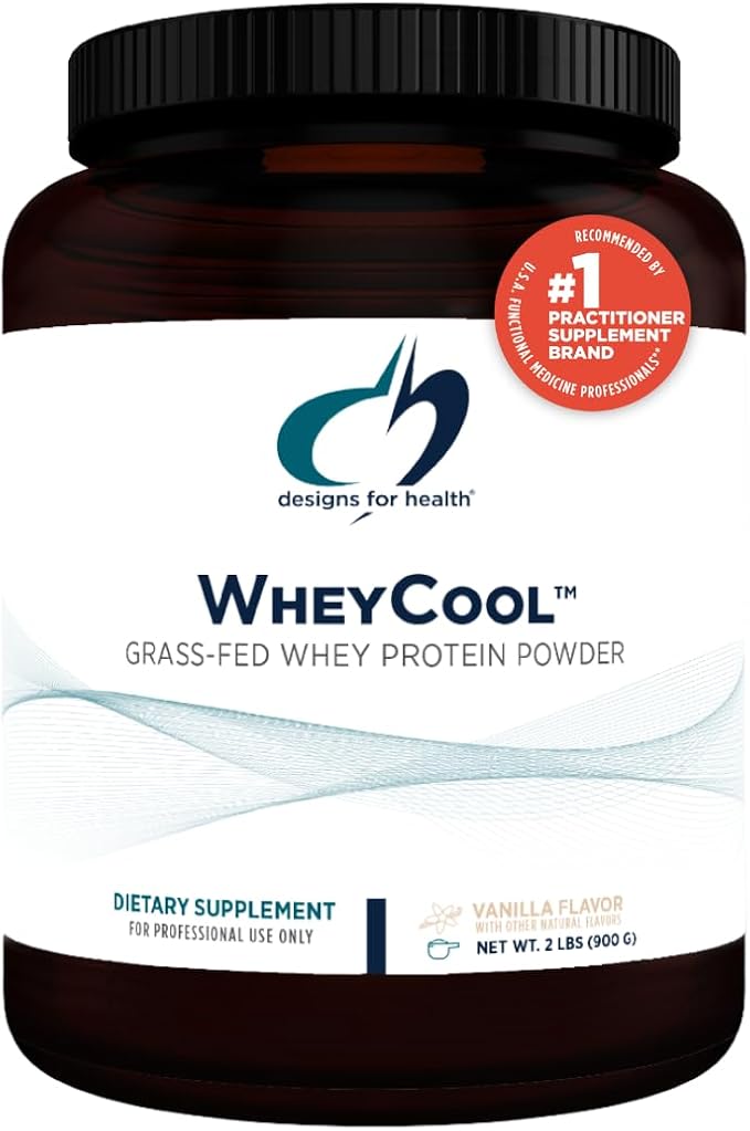 Designs for Health WheyCool - Grass Fed Whey Protein Powder Supplement with 22g Protein, May