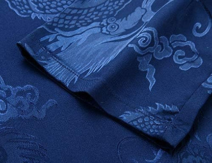 wecotton Tang Suit Men Hanfu Chinese Traditional Clothes Kung Fu Shirt Uniform Long Sleeved Coat