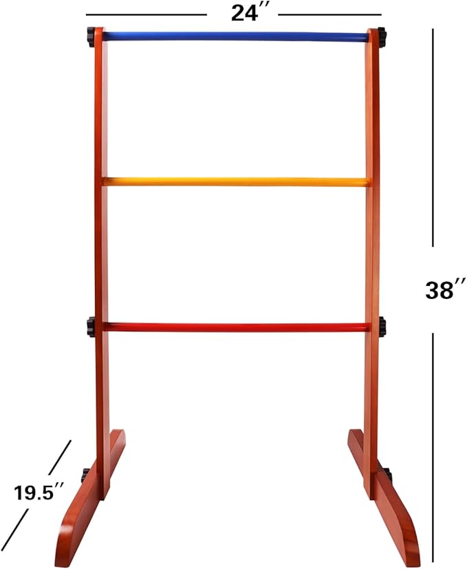 GSE Games & Sports Expert Premium Solid Wood Ladder Ball Toss Game Set with Ladder Ball Bolas &