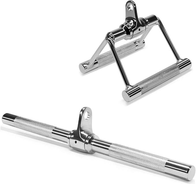 Yes4All Tricep Press Down Cable Machine Attachment Set, LAT Pulldown Attachment, Cable Machine