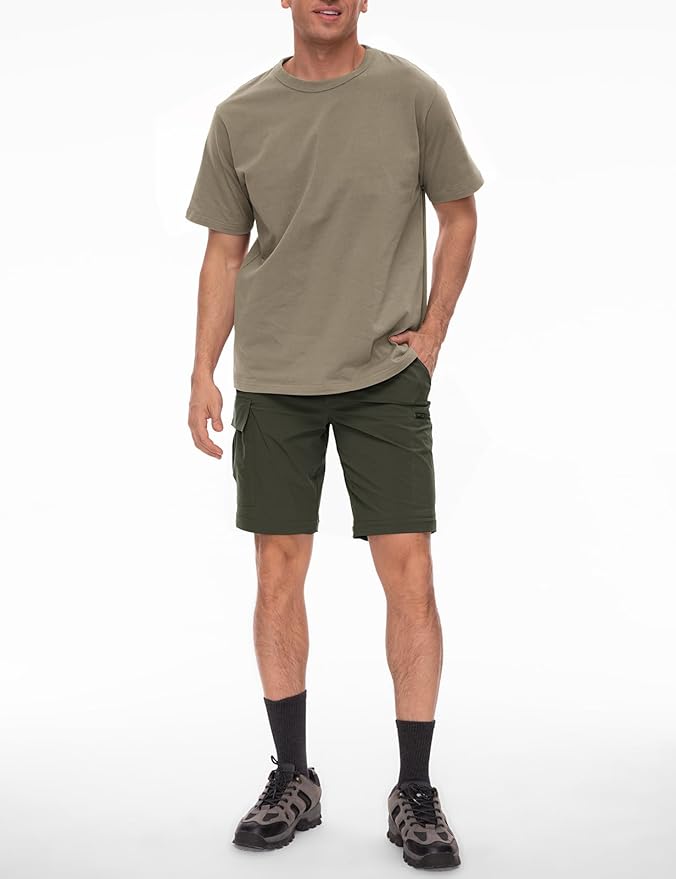 Wespornow Men's-Convertible-Hiking-Pants Quick Dry Lightweight Zip Off Breathable Cargo Pants for