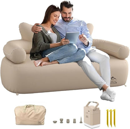 LUOOV Air Mattress Sofa Bed with Portable Air Pump,Folding Inflatable Sofa Camping Chair Couch