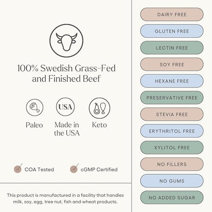 Be Well by Kelly Chai Grass-Fed Beef Protein Powder, 23G of Protein & 1G of Carbs (3 Ingredients