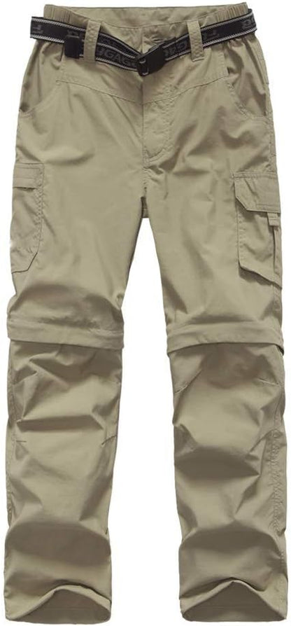 Boy’s Convertible Hiking Pants Lightweight Quick Dry Zip Off Pants for Kids Youth Outdoor UPF 50+