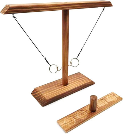 Hook and Ring Game Handmade Wooden Toss Game for Kids and Adults,Yard Games,Toss Game for