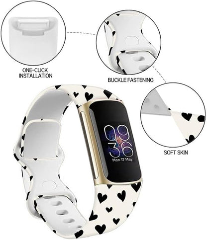 Sport Bands Compatible with Charge 6 /Charge 5 for Women Men,Soft Waterproof Replacement Straps