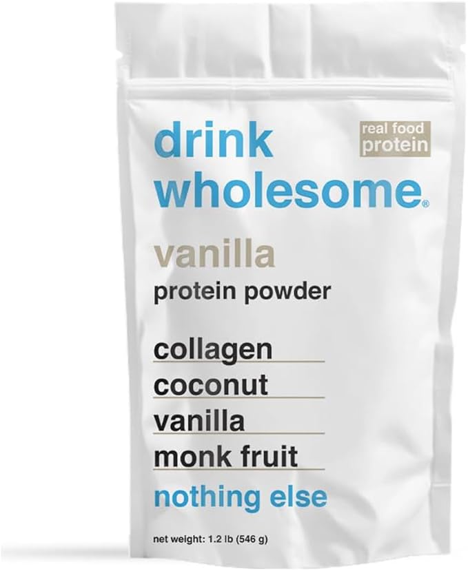 drink wholesome Vanilla Collagen Protein Powder | for Sensitive Stomachs | Gut Friendly | Additive