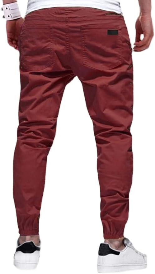 Men Joggers Chino Cargo Pants Hiking Outdoor Recreation Pants Twill Fitness Track Jogging Pants