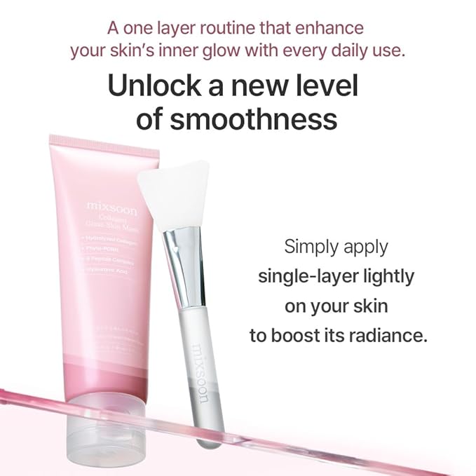 mixsoon Collagen Glass Skin Mask Peel off Facial Packs 2.71 Fl. Oz. / 80ml Collagen Wrapping