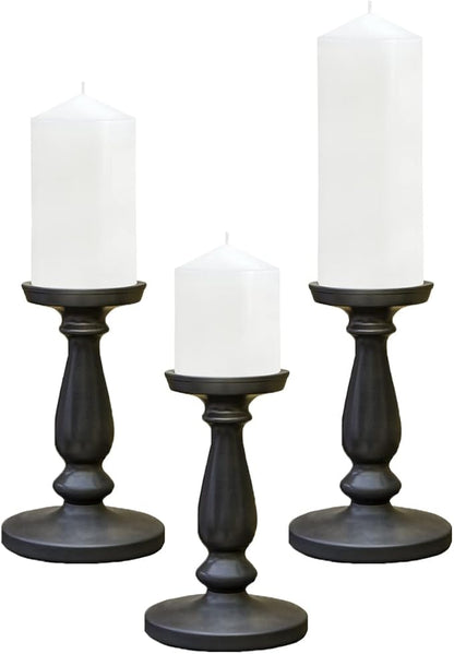 Pillar Candles 3 x 4, 6, and 8 inches, Large Handmade Candles Set of 3, Decorative Candles for
