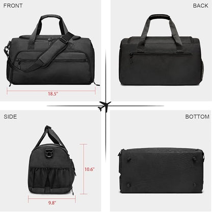 Gym Bag for Men Women, Small Fitness Workout Sports Bag with Wet Pocket & Shoes Compartment, Water