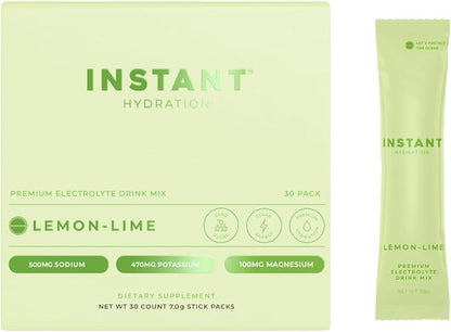 Instant Hydration Electrolytes Powder Packets - Lemon Lime Drink Mix - Zero Sugar - Keto, Vegan