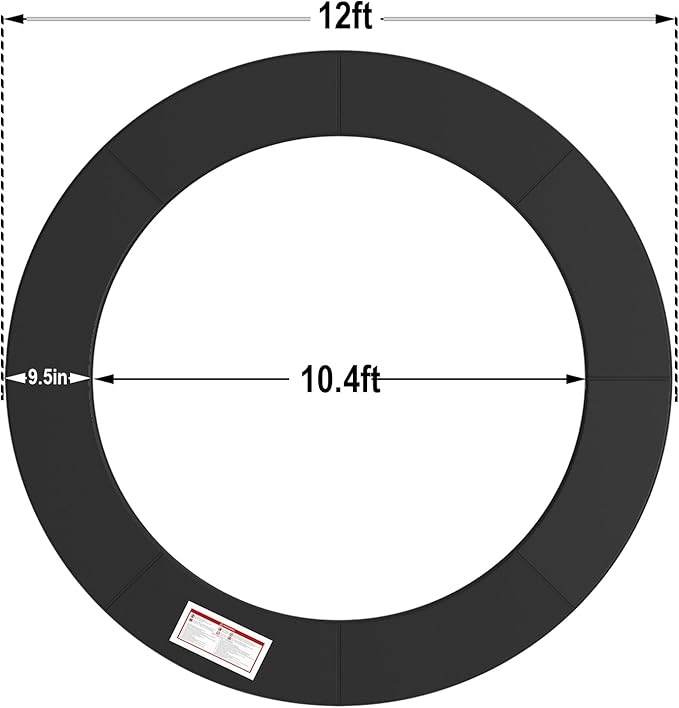 LANGXUN Universal Trampoline Repalcement Safety Pad, 8ft 10ft 12ft 14ft 15ft 16ft Waterproof