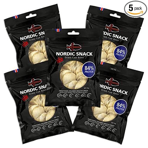 Nordic Catch Freeze Dried Cod Bites Seafood Snacks - Chips made from Wild Caught Icelandic Cod Fish