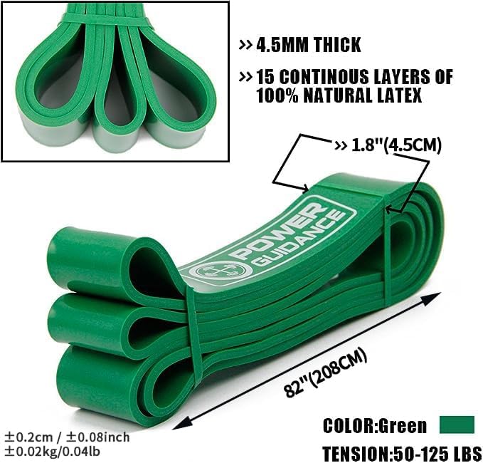 POWER GUIDANCE Pull Up Assist Bands - Stretch Resistance Band - Mobility Band - Powerlifting Bands