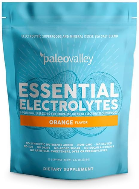 Paleovalley Essential Electrolytes Powder - Full Spectrum Orange Electrolyte Powder for Hydration