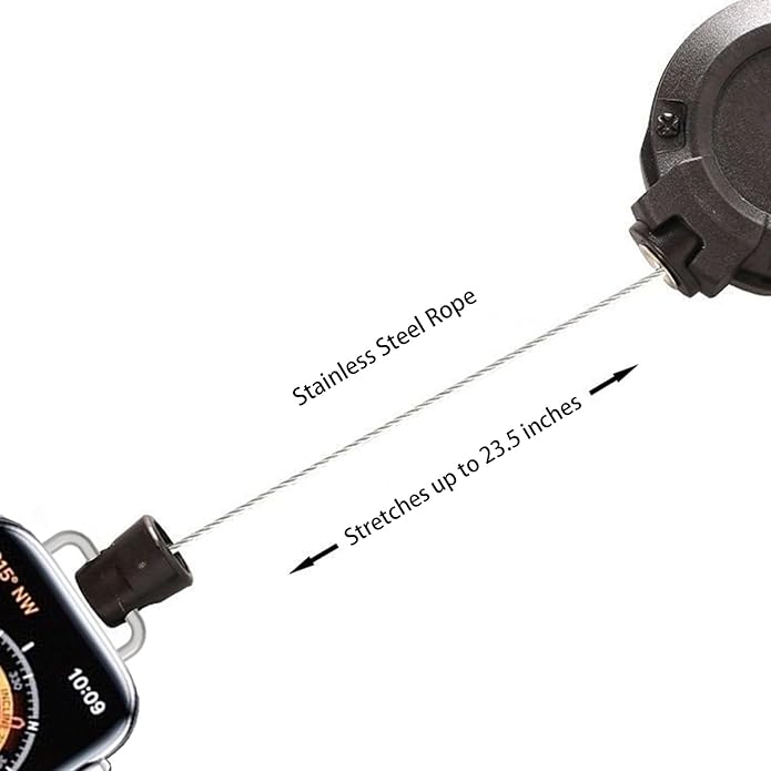Badge Holder Retractable Clip Compatible with Apple Watch Band Series 10, Ultra 2, SE, 8 7 6 5 4 3