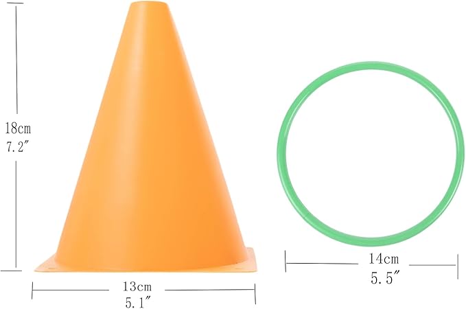 Generic 30 pcs Carnival Games Set Plastic Colorful Cones Ring Toss Combo Set Outdoor Carnival Games