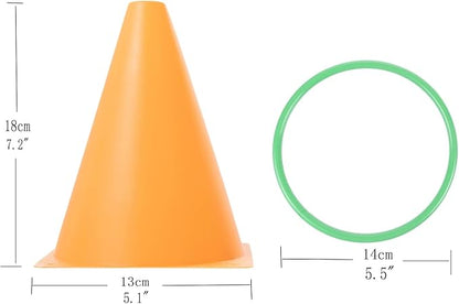Generic 30 pcs Carnival Games Set Plastic Colorful Cones Ring Toss Combo Set Outdoor Carnival Games