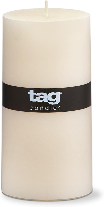 TAG Chapel 3X6 Ivory Pillar Paraffin Wax Candle Unscented Drip-Free Long Burning 85 Hours For Home