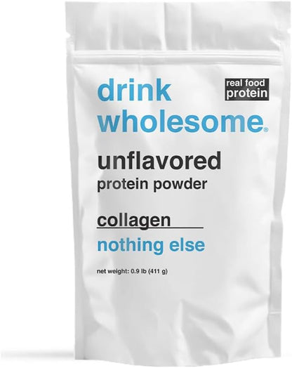 drink wholesome Unflavored Collagen Protein Powder | for Sensitive Stomachs | Gut Friendly | Dairy
