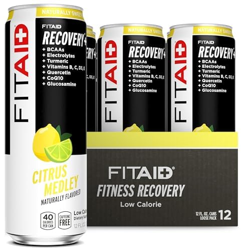 FITAID RX Zero Sugar, Encapsulated Creatine, Workout Recovery Drink, All-In-One Blend, BCAAs