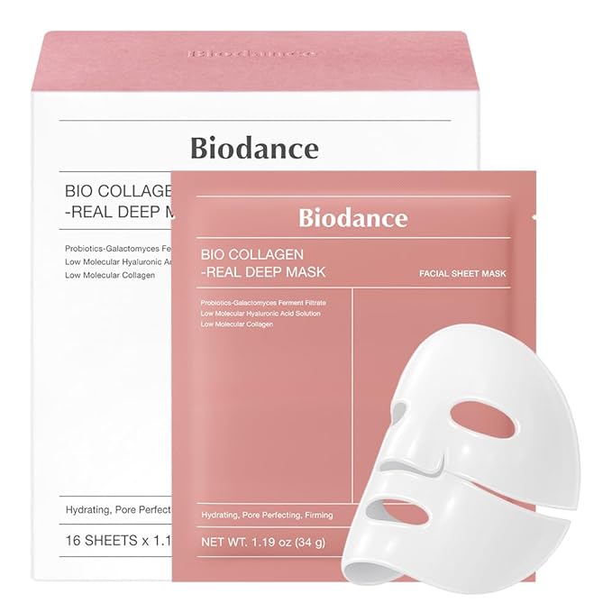 BIODANCE Bio-Collagen Real Deep Mask, Hydrating Overnight Hydrogel Mask, Pore Minimizing, Plumping