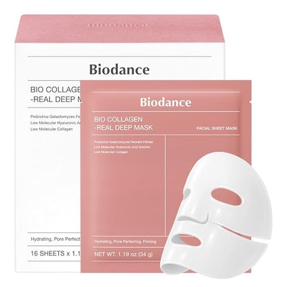 BIODANCE Bio-Collagen Real Deep Mask, Hydrating Overnight Hydrogel Mask, Pore Minimizing, Plumping