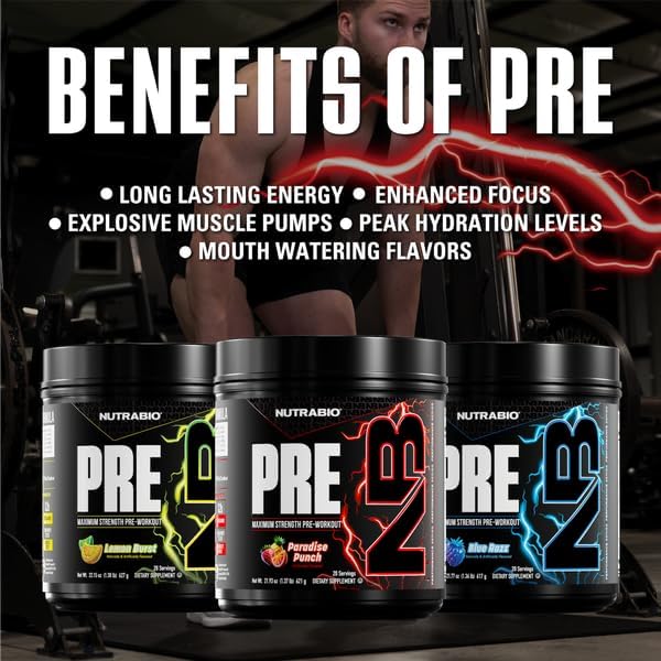 NutraBio Preworkout Powder, Paradise Punch| Explosive Energy, Laser Focus, Extreme Pumps| Pre